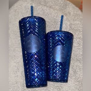 BNWT NEW Blue Jeweled Venti and Grande Set Starbucks